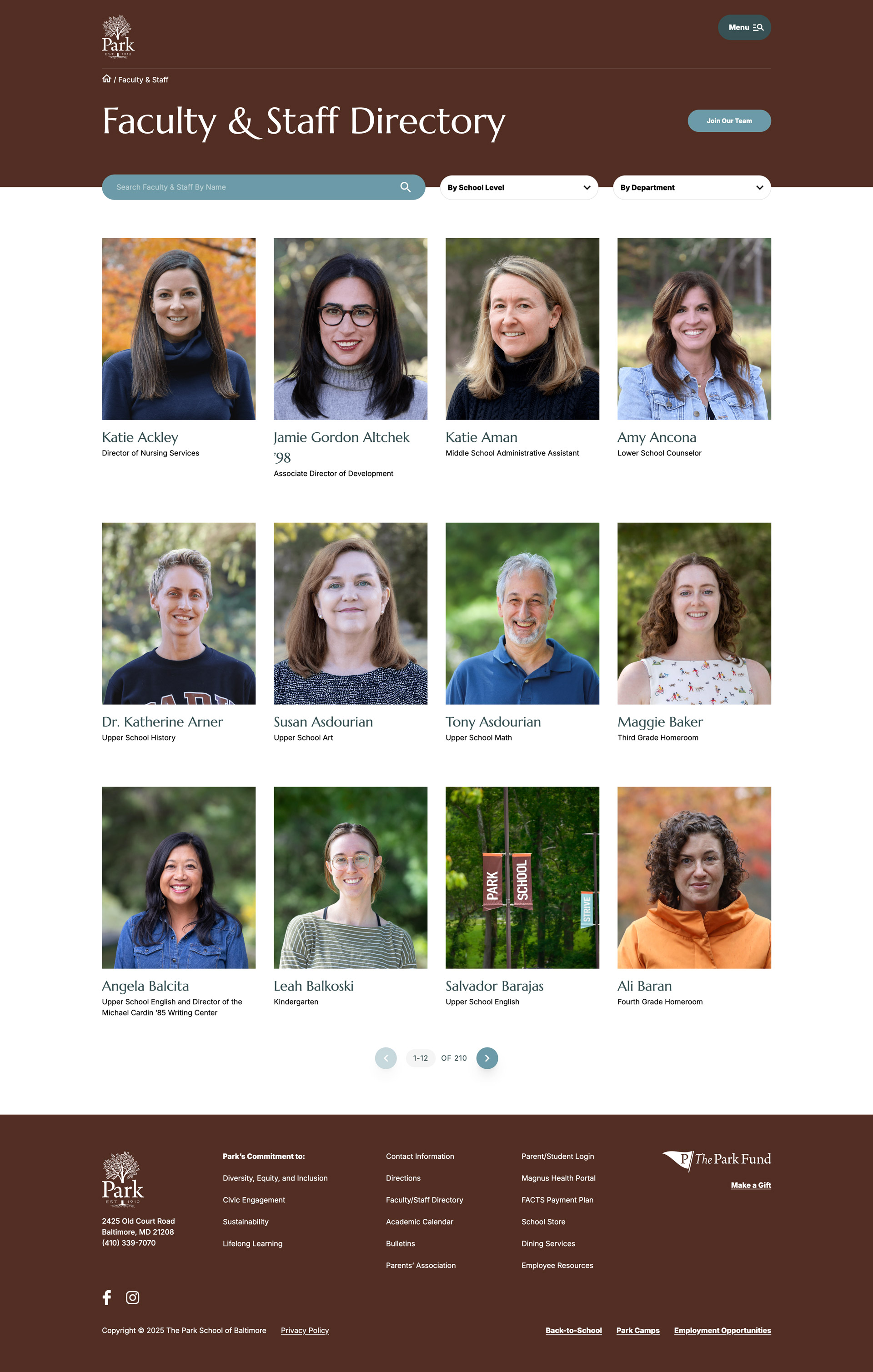 Park School faculty